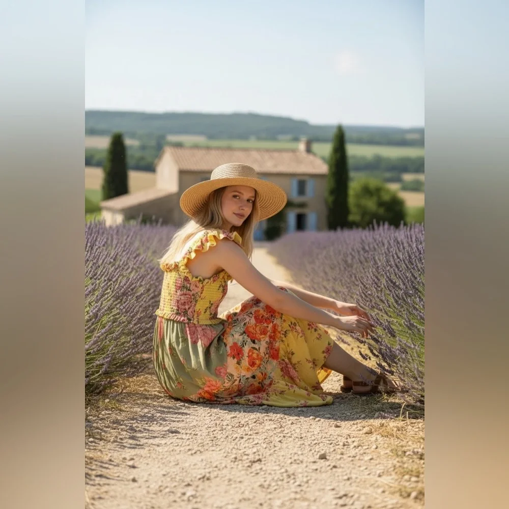 105 • ON SALE!...Emilia Botanical Maxi Dress | French Country Floral Tiered Maxi - Picture 11 of 11